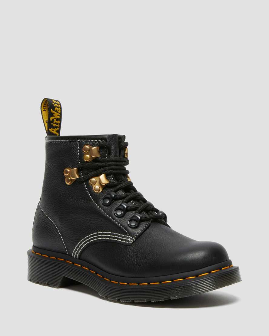 Dr. Martens 101 Hardware Virginia Lær Ankelstøvletter Dame Svart [1047XGWSA]